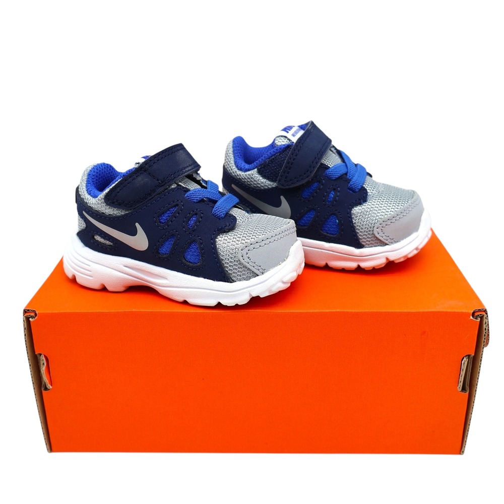 Nike Revolution 2 TDV Toddler Size 2C Blue Grey Mesh Running Sneakers 555084-018